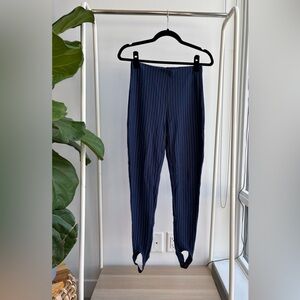 3/$25 FOREVER 21 | Pinstripe Stirrup Leggings in Deep Blue M